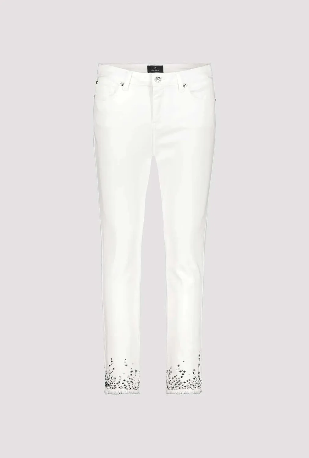 Monari Trendy Jeans with Decorative Hem 408395