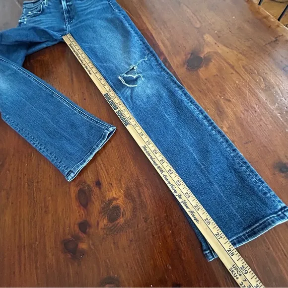 MOTHER The Dazzler Hoover Skinny JEANS 25 Getalongs Ripped Distressed Denim