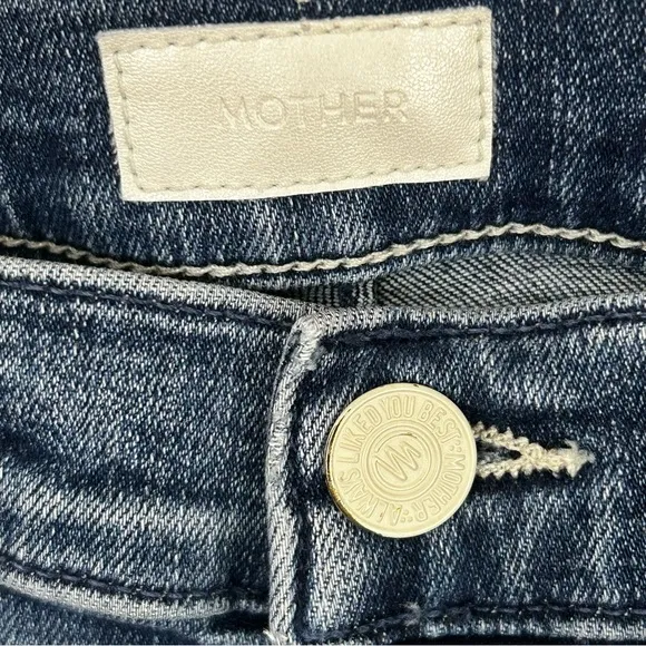 MOTHER The Dazzler Hoover Skinny JEANS 25 Getalongs Ripped Distressed Denim