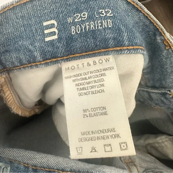Mott &amp; Bow Boyfriend W29 L32 Light Wash Jeans Denim Mott &amp;‎ Bow Jeans