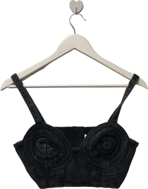 NA - KD Black Cropped Denim Top UK 6