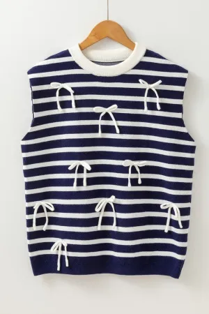 Nautical Charm Bow Detail Sweater Vest