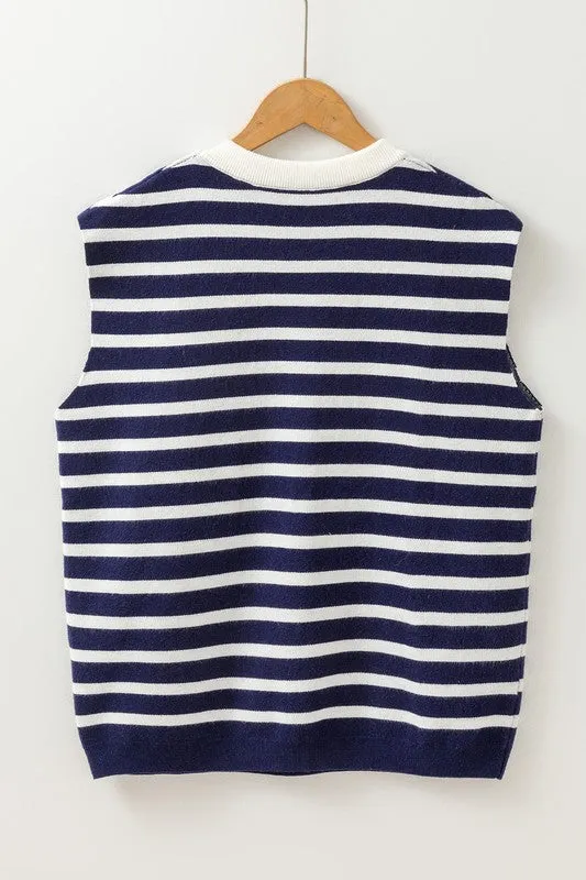 Nautical Charm Bow Detail Sweater Vest