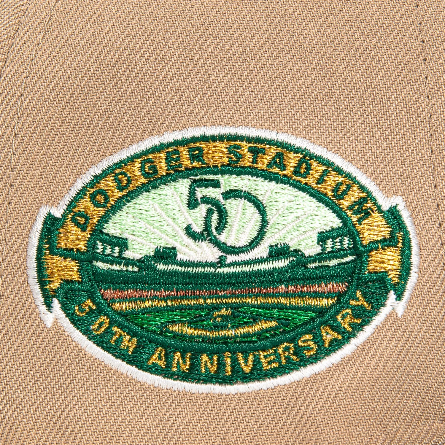 New Era 59Fifty Los Angeles Dodgers 50th Anniversary Stadium Patch Hat - Khaki, Green