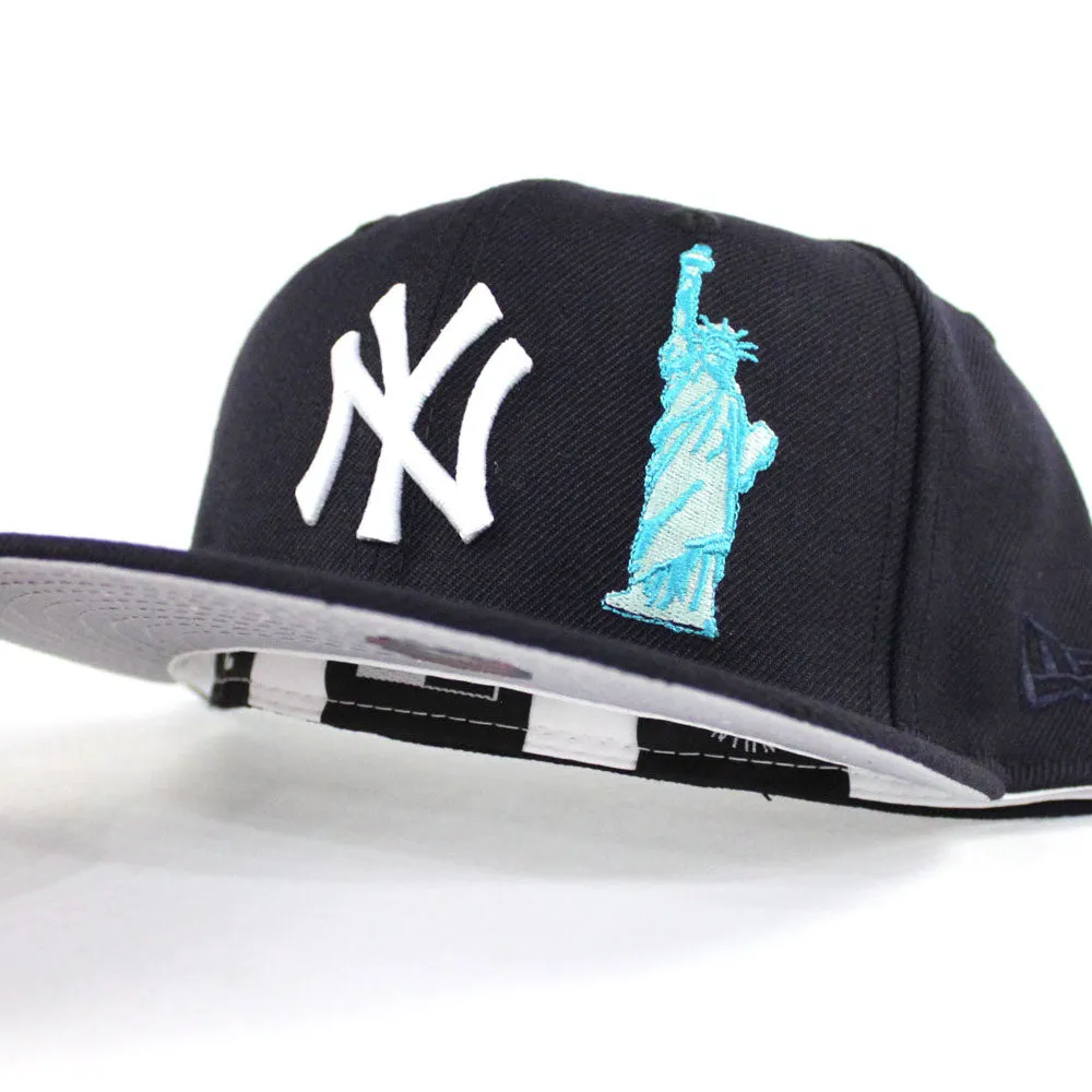 New York Yankees Statue Of Liberty National Monument New Era 59Fifty Fitted Hat (Navy Gray Under Brim)