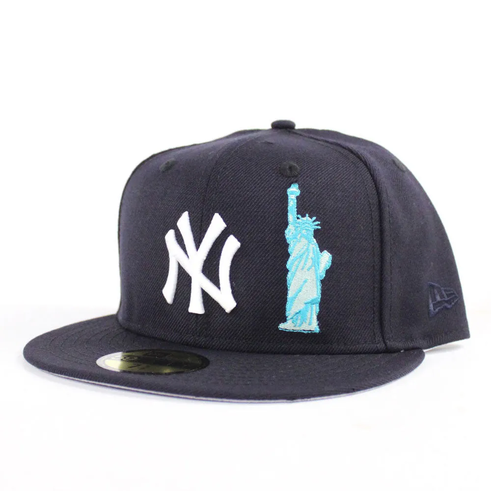 New York Yankees Statue Of Liberty National Monument New Era 59Fifty Fitted Hat (Navy Gray Under Brim)