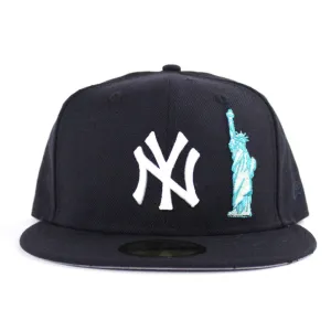 New York Yankees Statue Of Liberty National Monument New Era 59Fifty Fitted Hat (Navy Gray Under Brim)