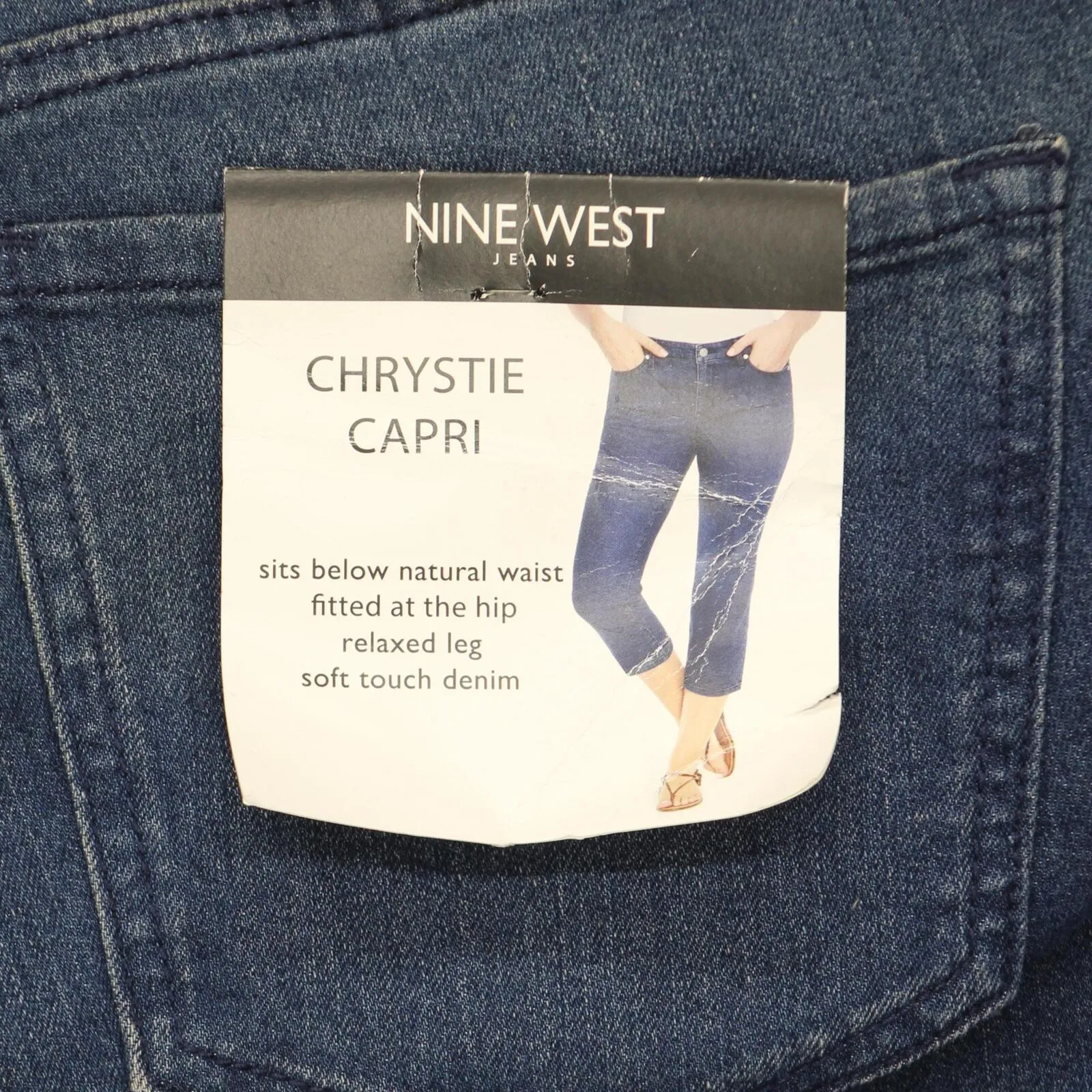 Nine West Womens Ladies Chrystie Denim Capri Jeans 49010021