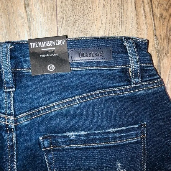 NWT Blank NYC Madison High Rise Crop Jeans Size 25