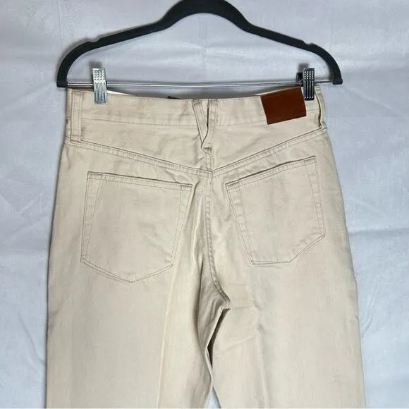 NWT J.Crew Cream Slouchy Boyfriend 100% Cotton Jeans Size 25