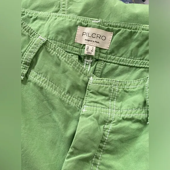 NWT new anthropologie Pilcro Barrel Denim cotton green Midi Skirt 4 new