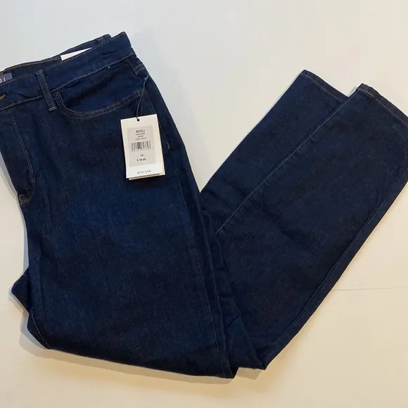 NYDJ SZ 14 Dark Wash Denim Blue Skinny Jeans New D30