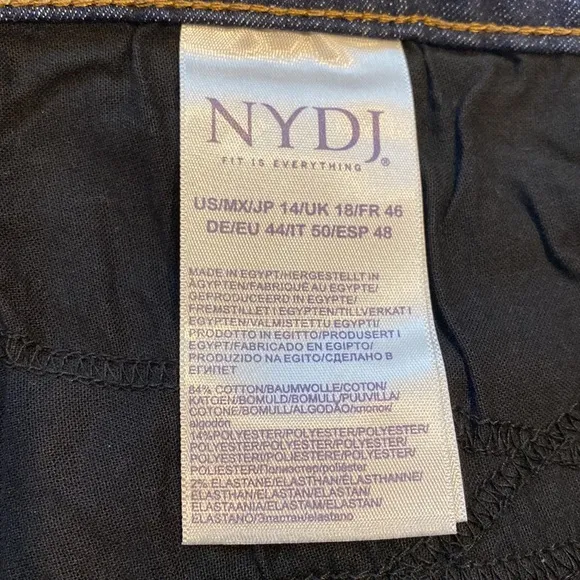 NYDJ SZ 14 Dark Wash Denim Blue Skinny Jeans New D30