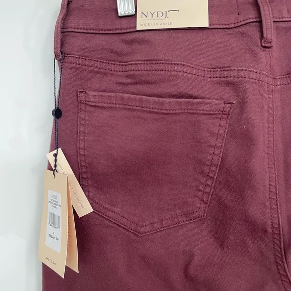 NYDJ Wide leg Theresa Women's Burgundy / Maroon Jeans size 8