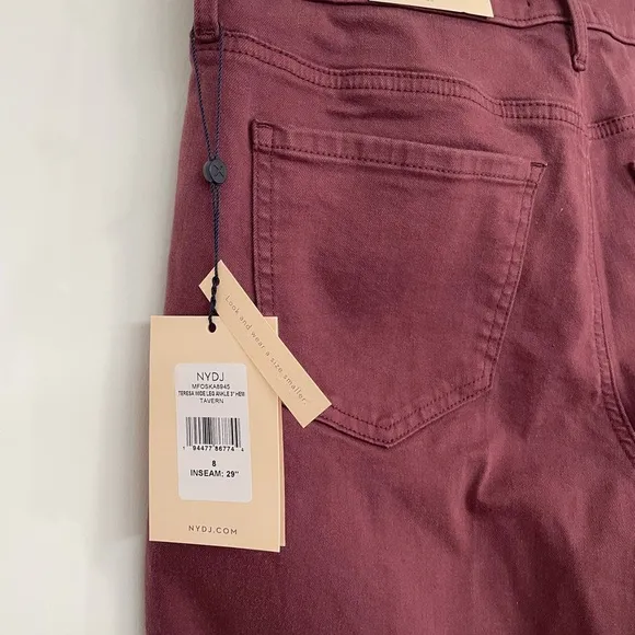 NYDJ Wide leg Theresa Women's Burgundy / Maroon Jeans size 8