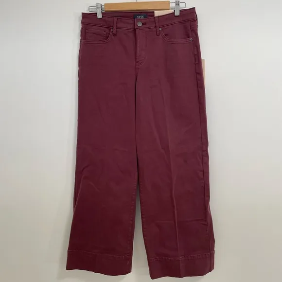NYDJ Wide leg Theresa Women's Burgundy / Maroon Jeans size 8