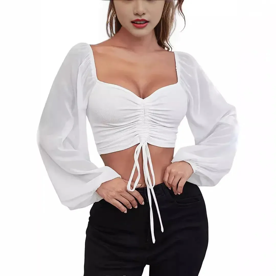 Obsidian Phoenix Women's Luxury Mesh Lantern Sleeve T-Shirt