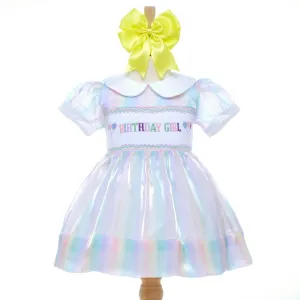 Ocean Baby Birthday Girl Smocked Multicoloured Petticoat Layered Dress - (12M-6Yrs)