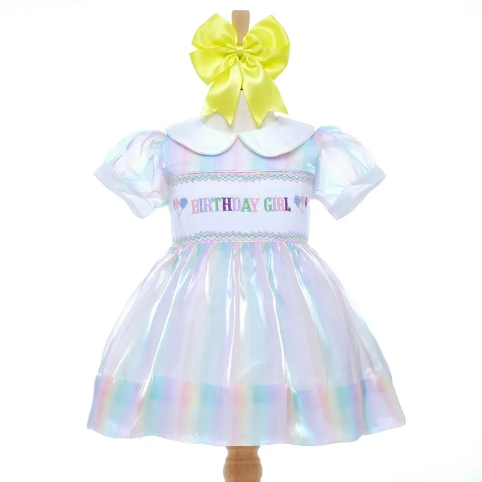 Ocean Baby Birthday Girl Smocked Multicoloured Petticoat Layered Dress - (12M-6Yrs)