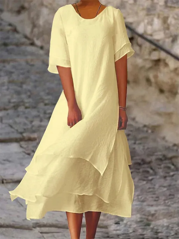 Odila® | Chic Elegance Block Slit Dress