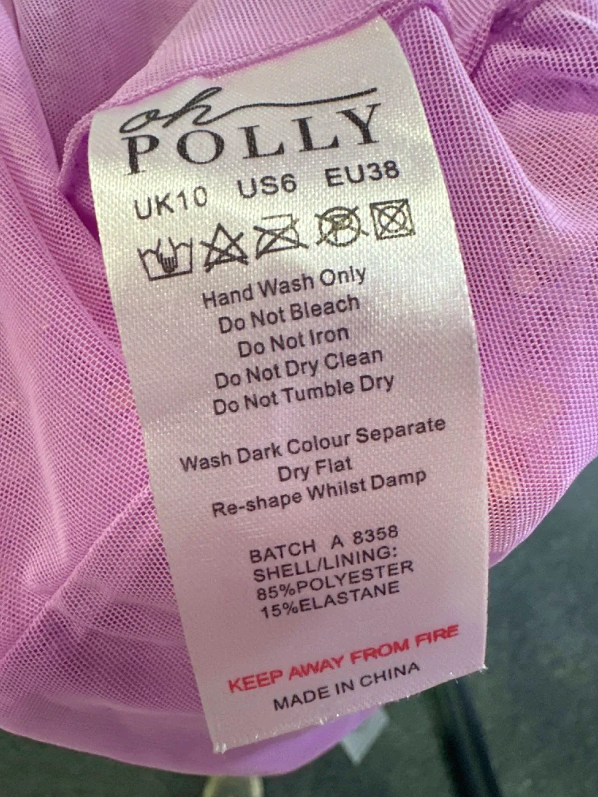 Oh Polly Pink Sequin One Shoulder Mini Dress UK 10