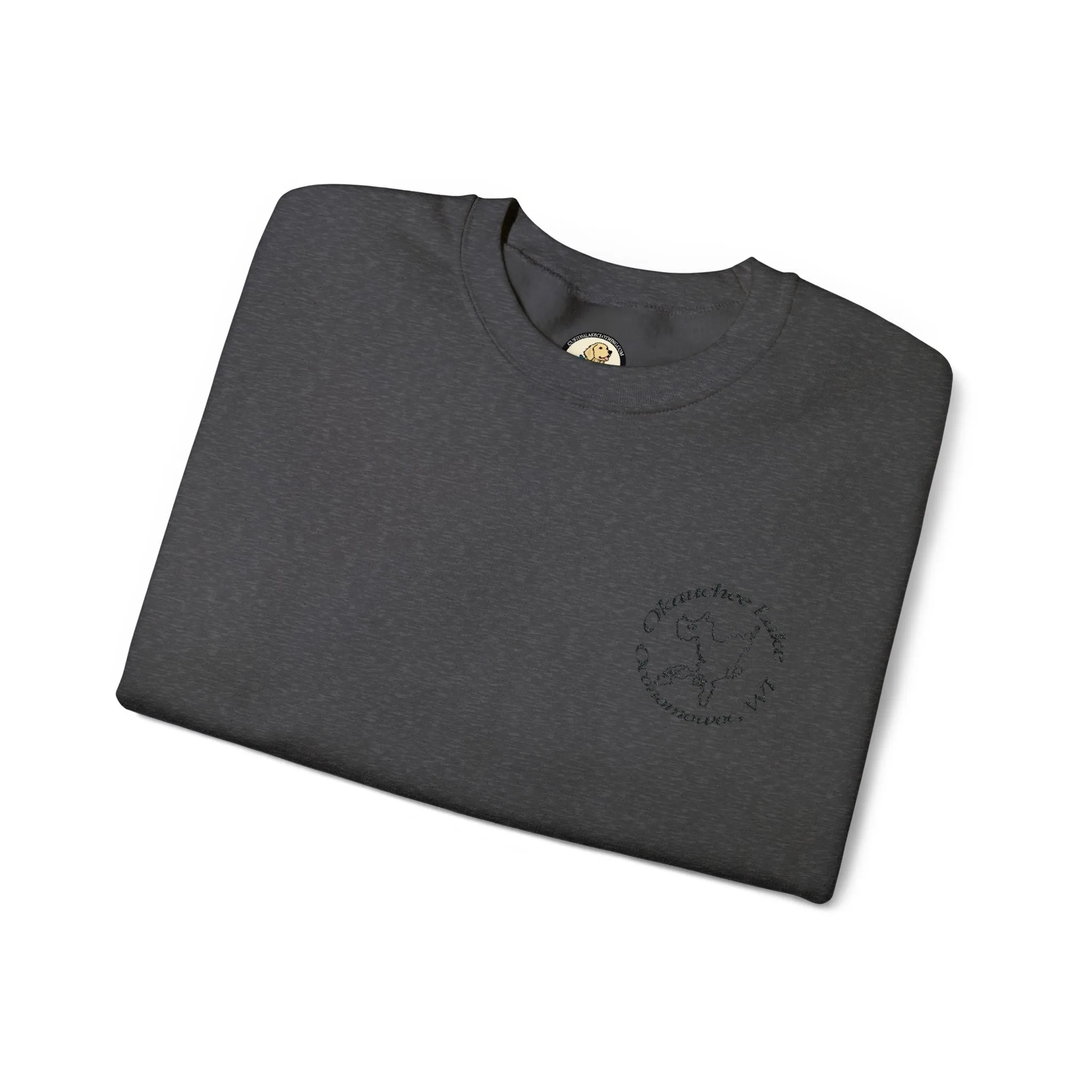 Okauchee Lake Embroidered Circle Text Oconomowoc WIUnisex Heavy Blend™ Crewneck Sweatshirt