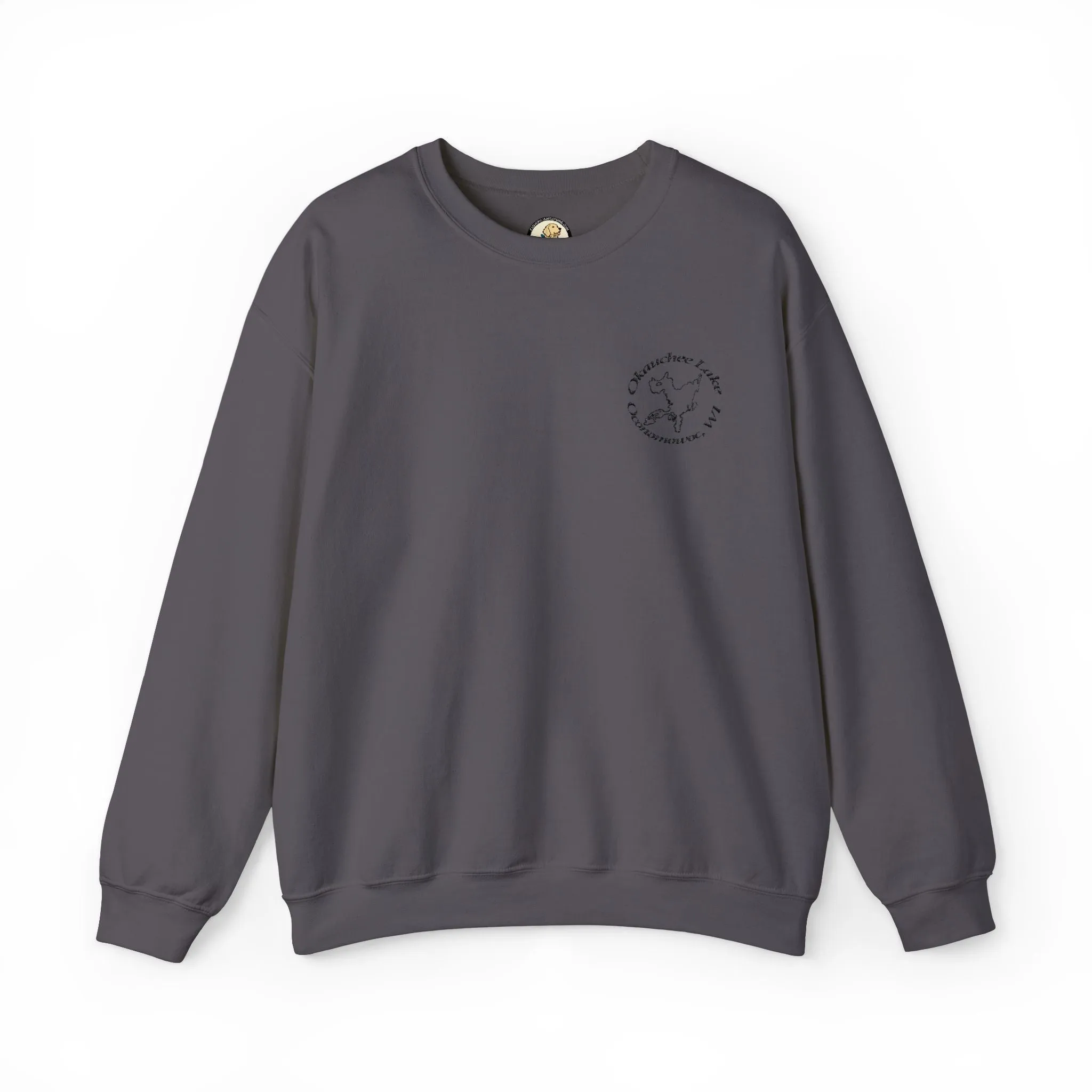 Okauchee Lake Embroidered Circle Text Oconomowoc WIUnisex Heavy Blend™ Crewneck Sweatshirt