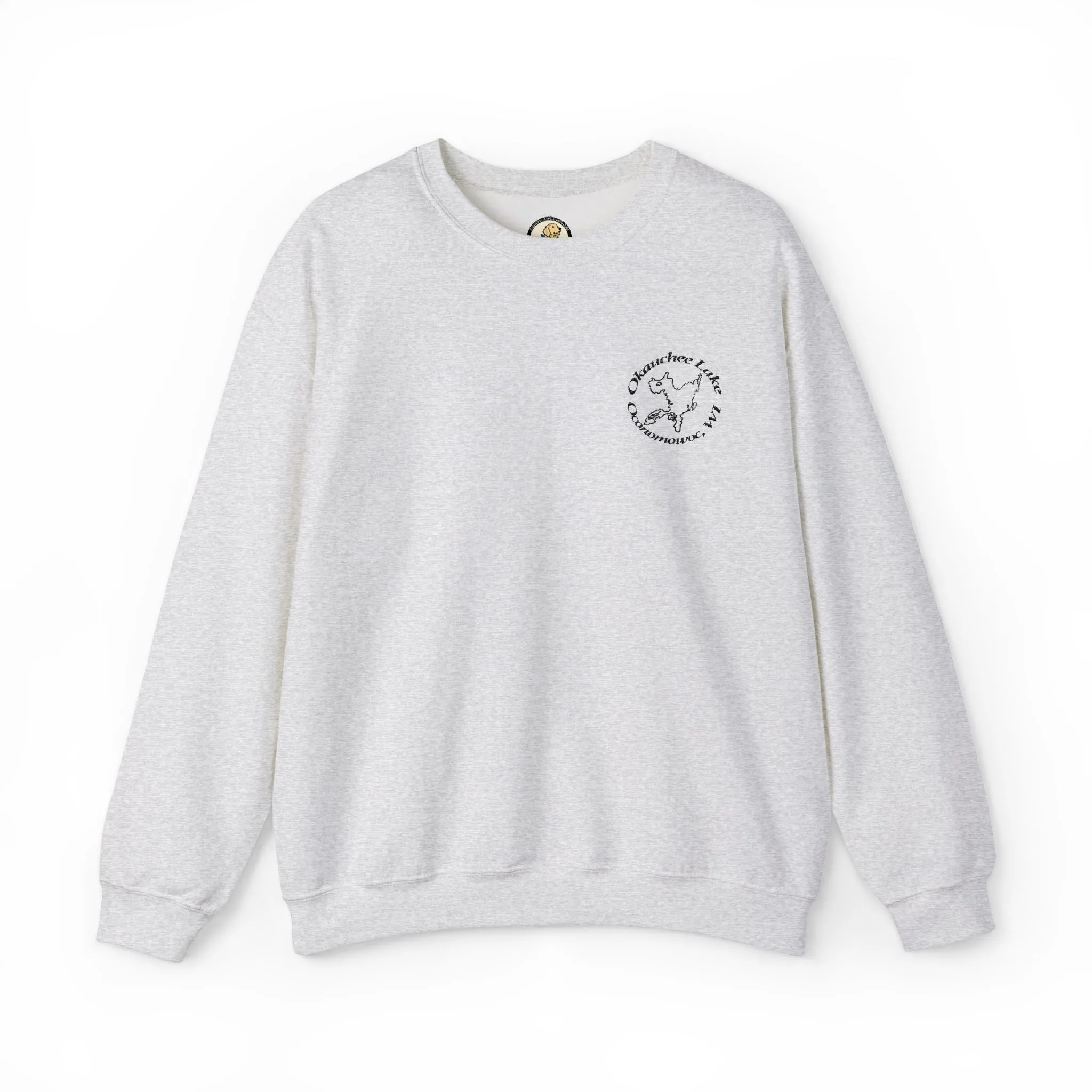 Okauchee Lake Embroidered Circle Text Oconomowoc WIUnisex Heavy Blend™ Crewneck Sweatshirt