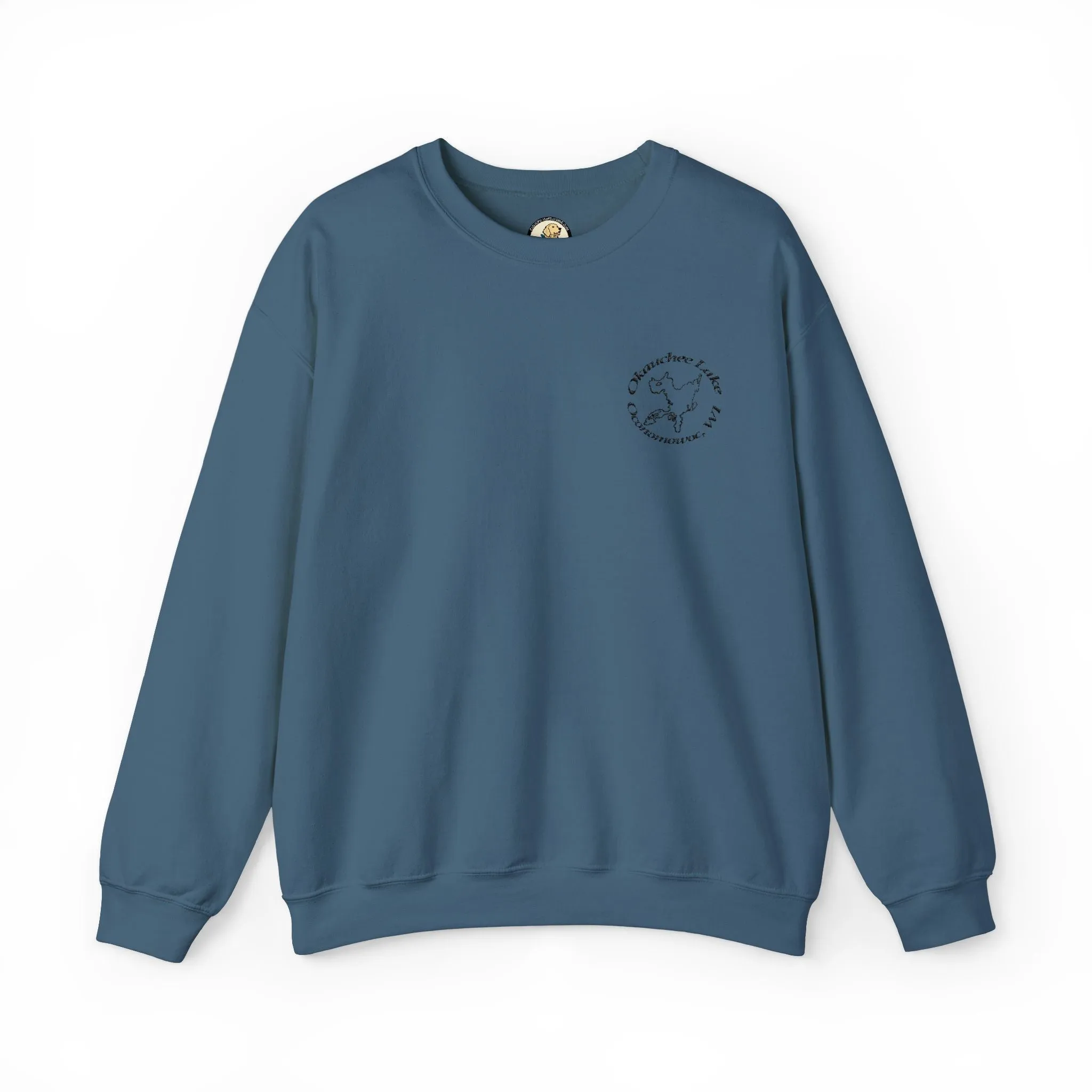 Okauchee Lake Embroidered Circle Text Oconomowoc WIUnisex Heavy Blend™ Crewneck Sweatshirt