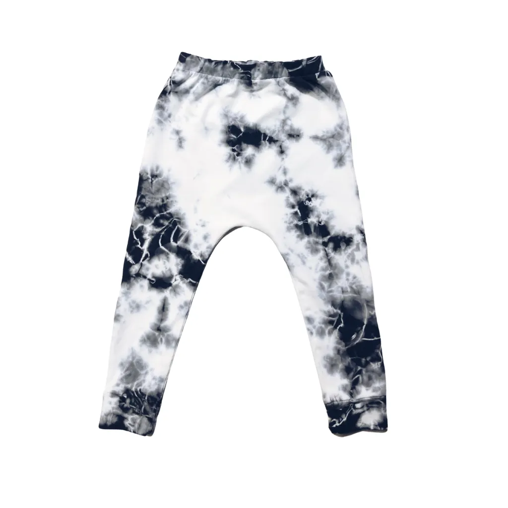 Organic Malibu Joggers Marble Tie Dye Black/White