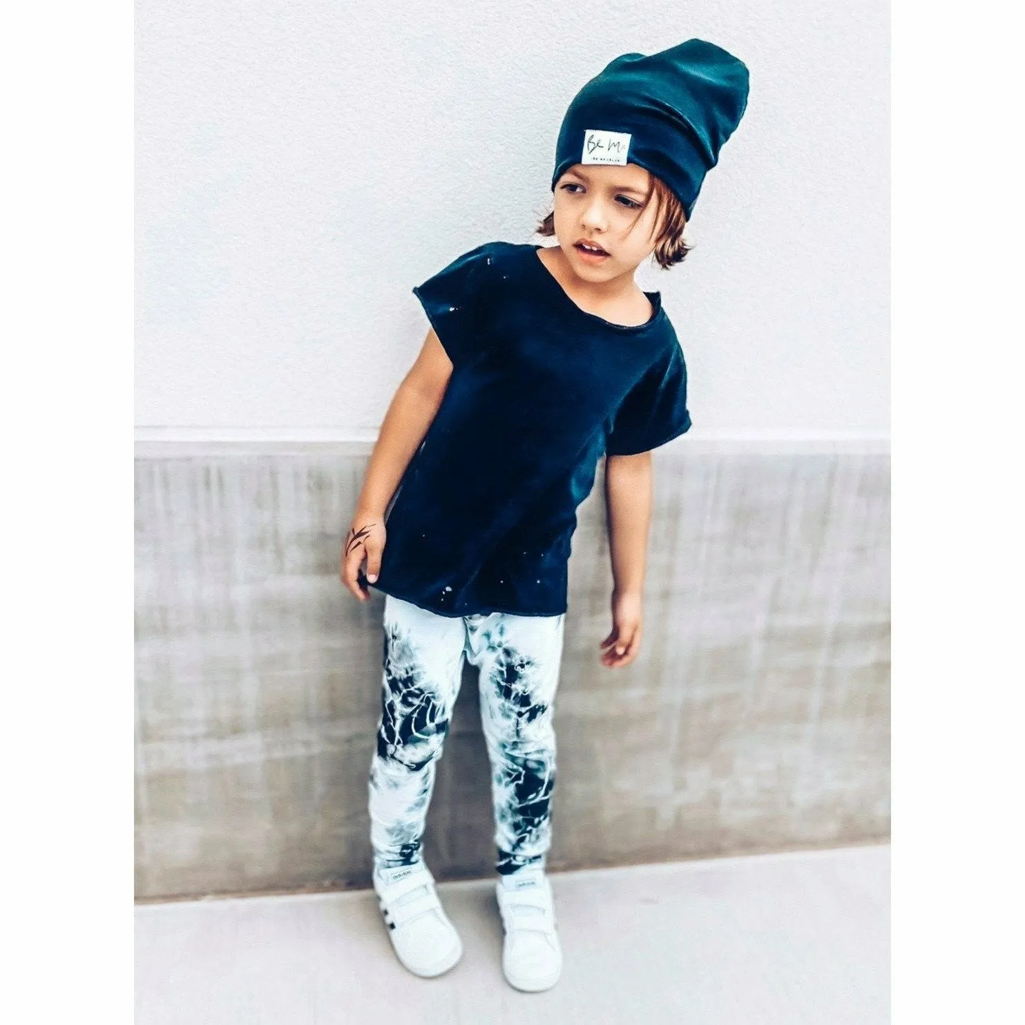 Organic Malibu Joggers Marble Tie Dye Black/White