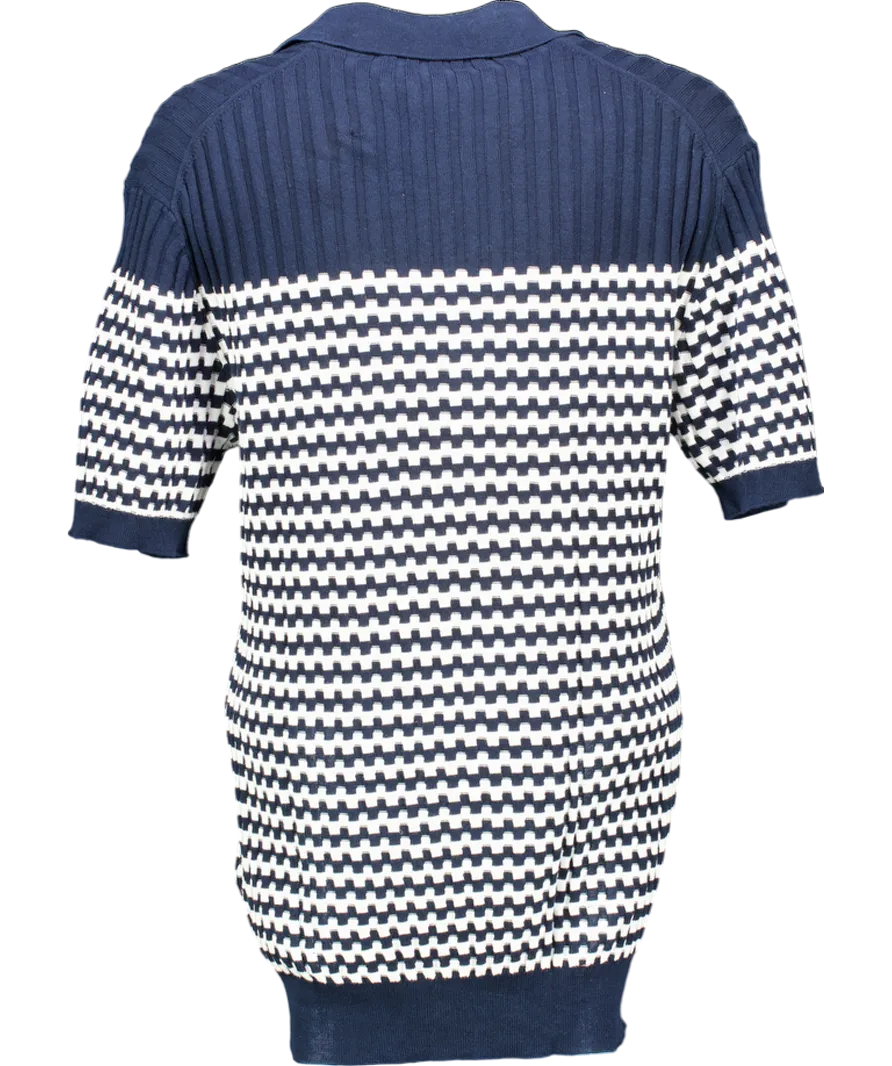 Orlebar Brown White Night Iris Tailored Fit Polo Shirt UK M