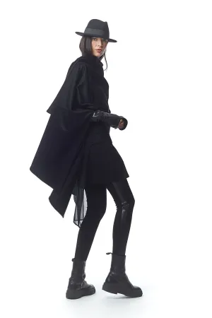 Padova Poncho Nero (Solid)   Menswear Chevron Stripe
