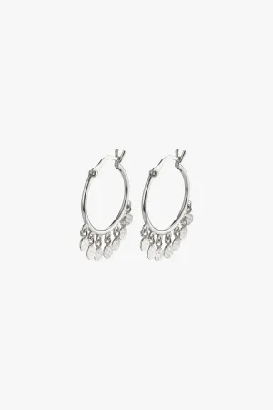 Panna Silver Charm EOL Hoop Earrings