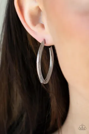 Paparazzi Industrial Illusion - Silver Hoop Earrings