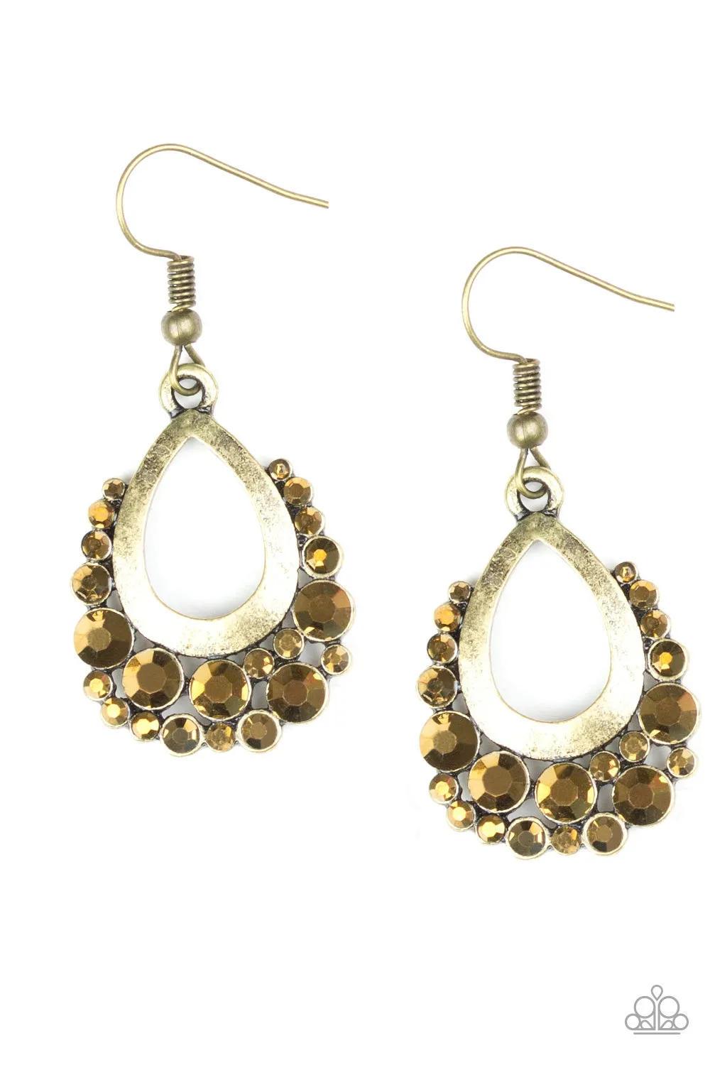 Paparazzi Table For Two Earrings  Brass