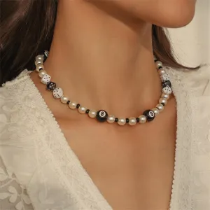 Pearl & Howlite Dice Beaded Necklace