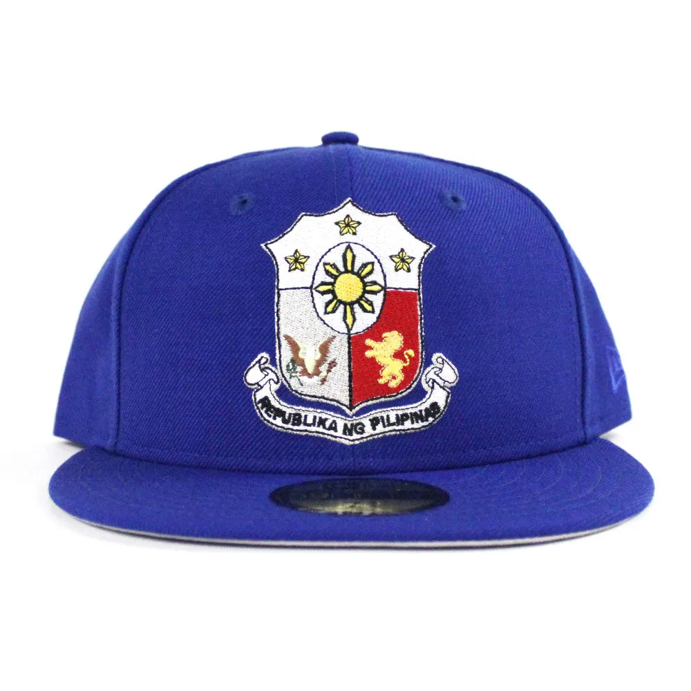 Philippine Crest New Era 59Fifty Fitted Hat (Blue Gray Under Brim)