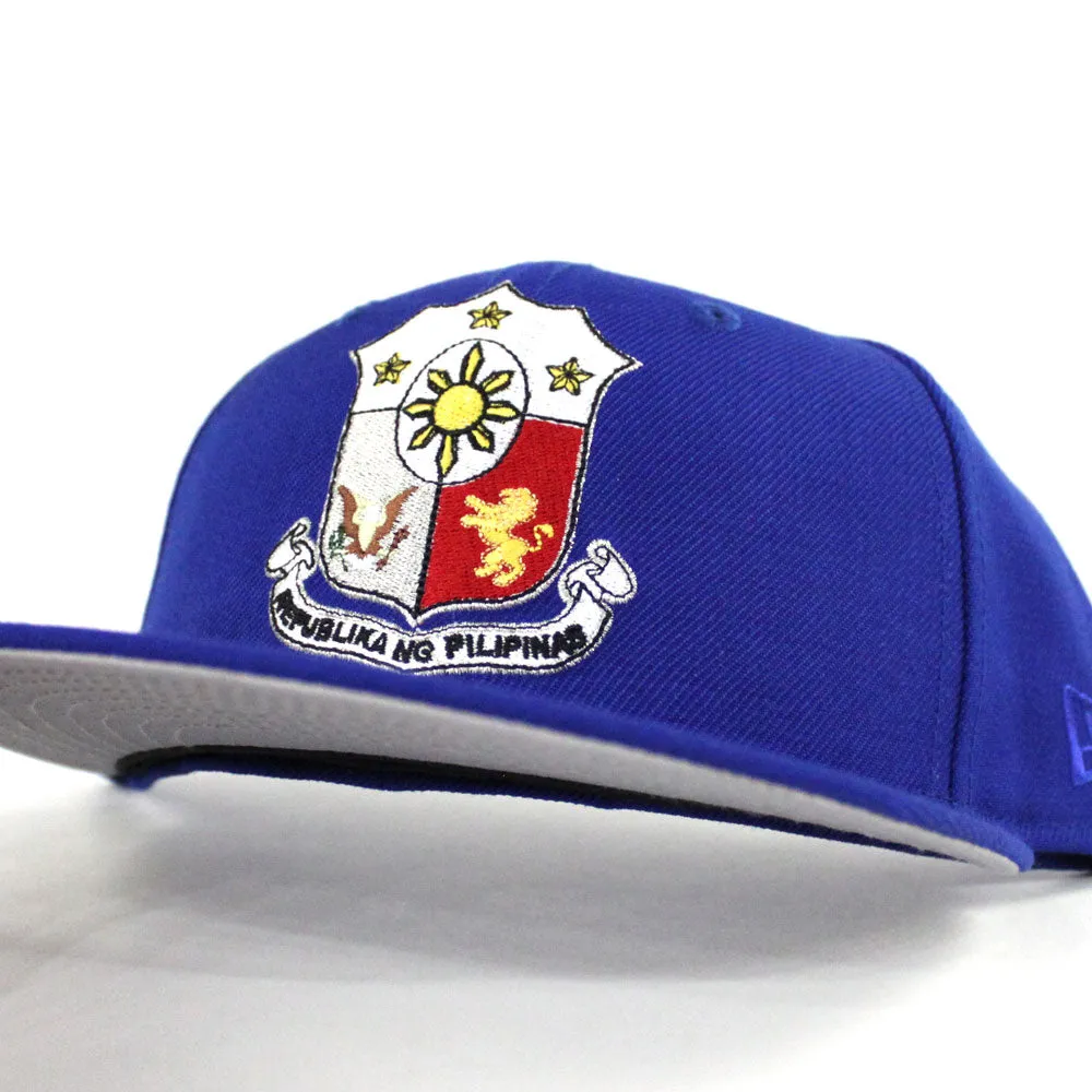 Philippine Crest New Era 59Fifty Fitted Hat (Blue Gray Under Brim)