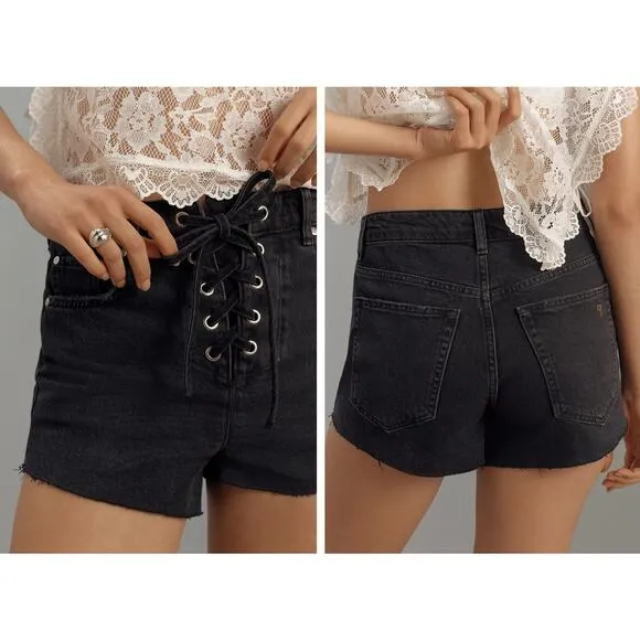 Pilcro Lace-Up Denim Shorts size 26