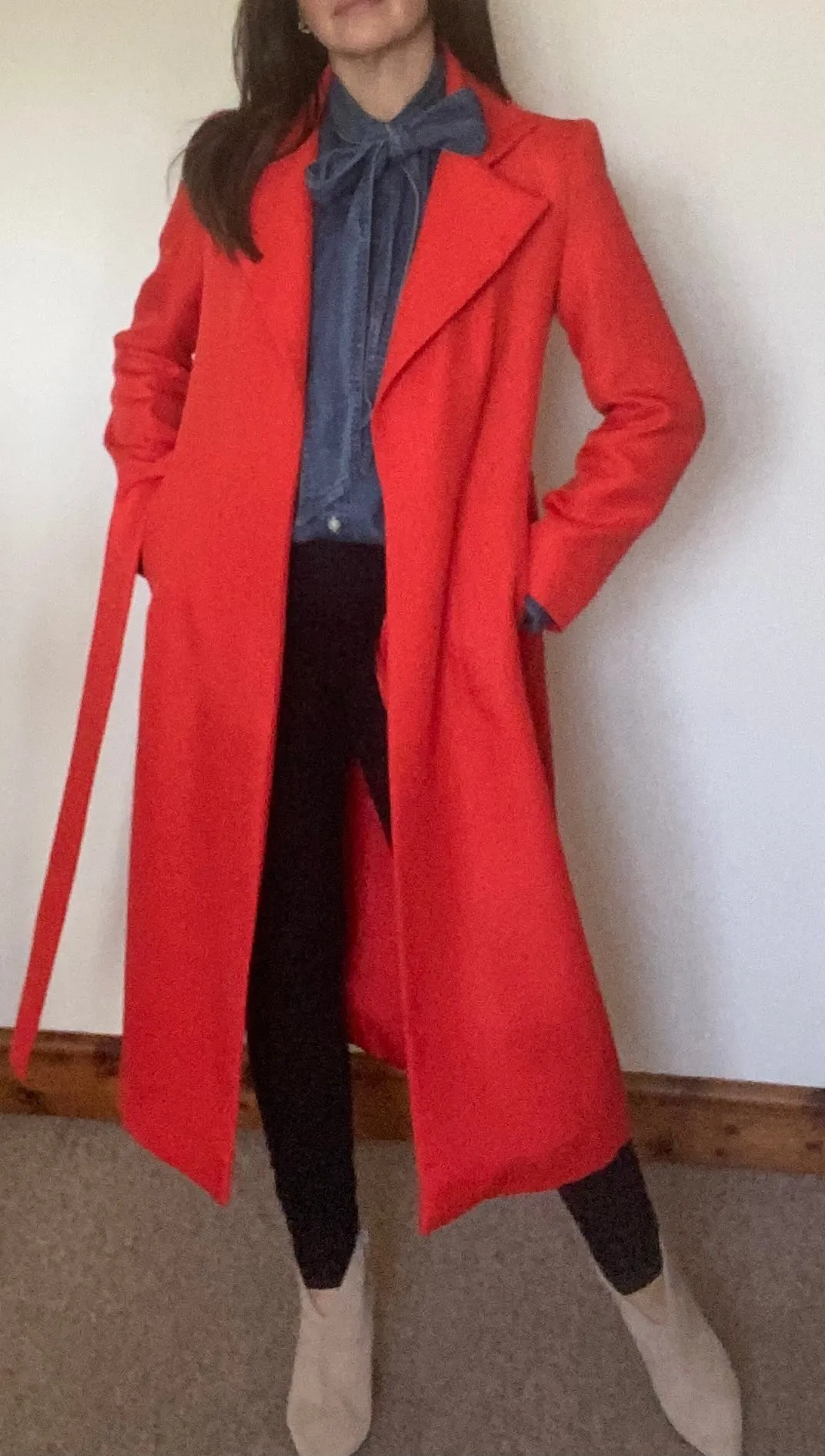 Pippa Coat - Coral red