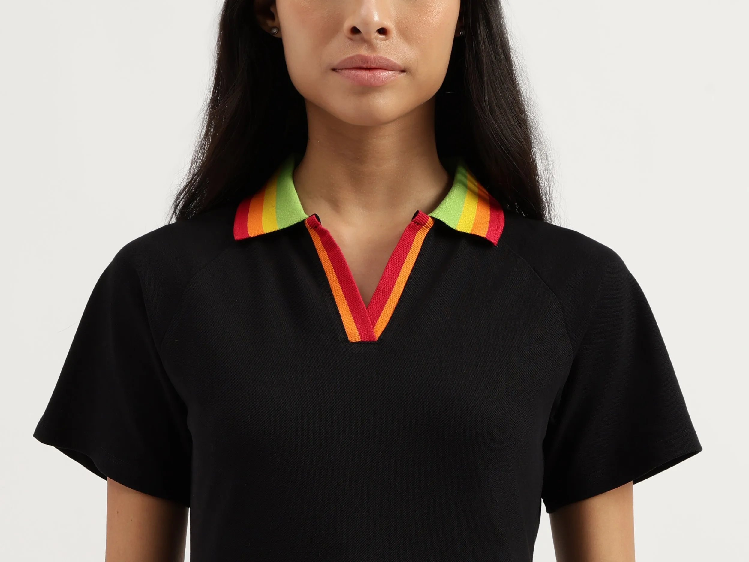 Polo Neck Solid Dresses