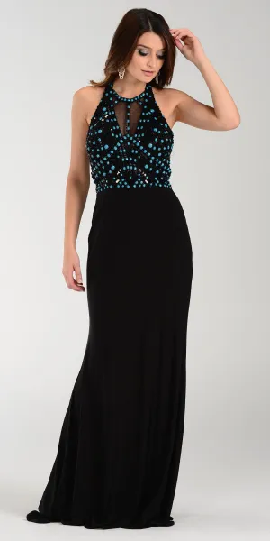 Poly USA 7378 Special Occasion Long Dress Halter Strap