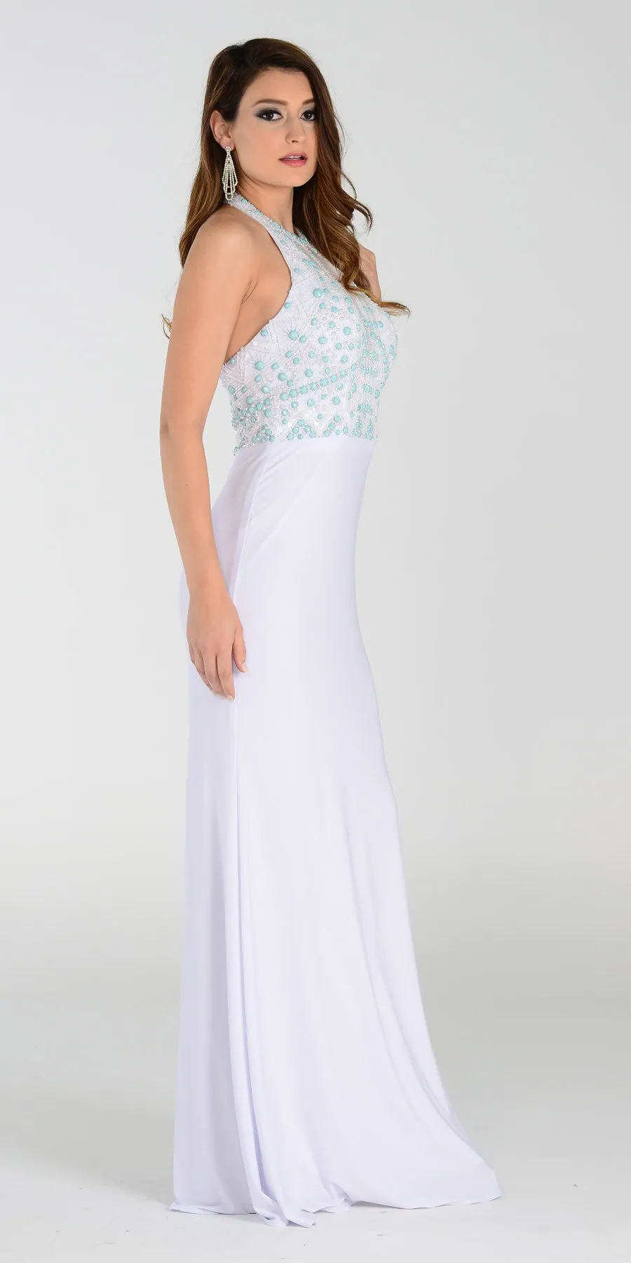 Poly USA 7378 Special Occasion Long Dress Halter Strap