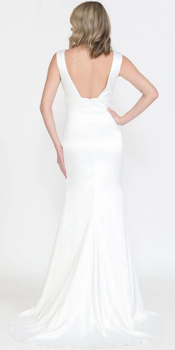 Poly USA 8502 Fitted Long Wedding Gown V-Neckline