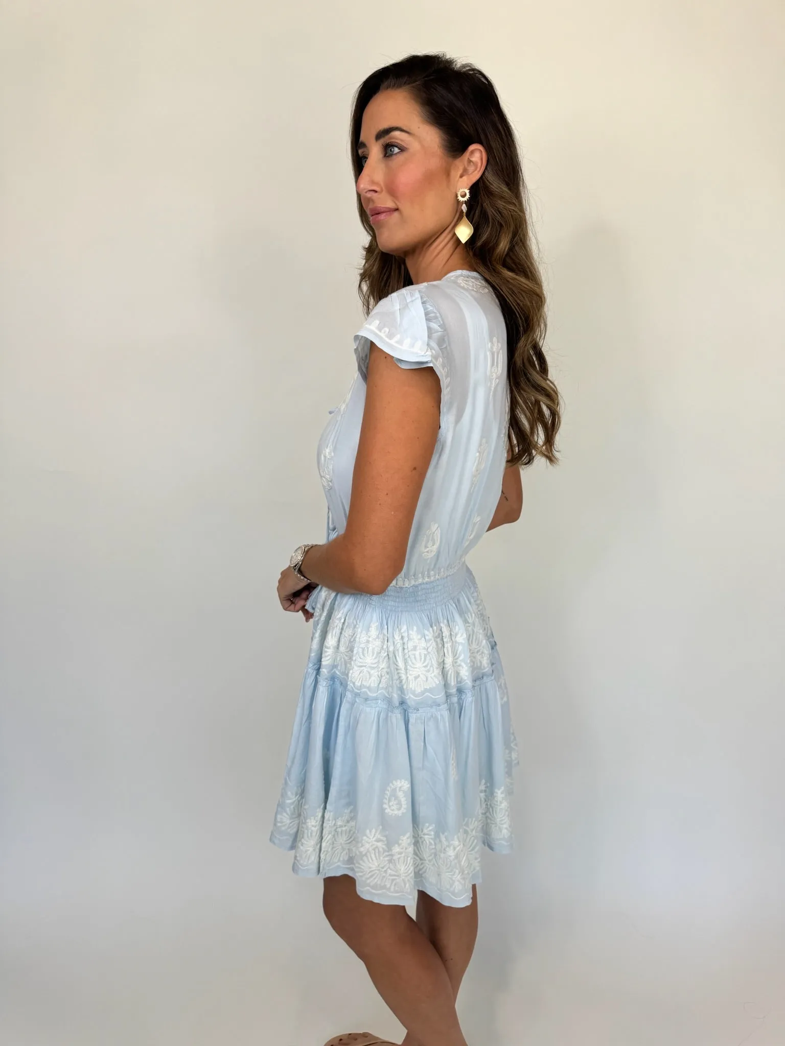 Pranella Rider Mini Dress Sky Blue