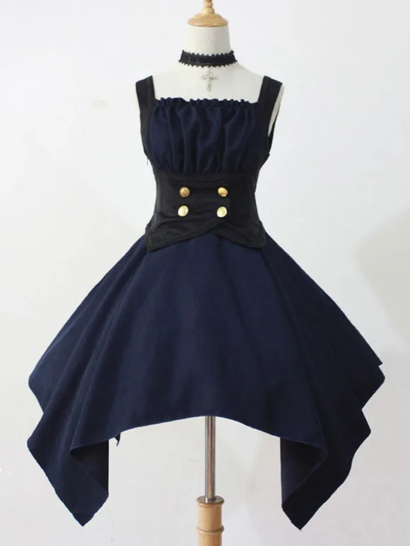 Pre-Sale Gothic Lolita JSK Dress Burgundy Sleeveless Ruffles Grommets Pleated Lolita Jumper Skirt