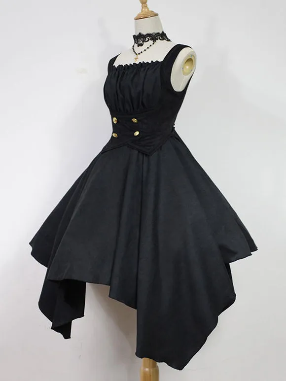 Pre-Sale Gothic Lolita JSK Dress Burgundy Sleeveless Ruffles Grommets Pleated Lolita Jumper Skirt