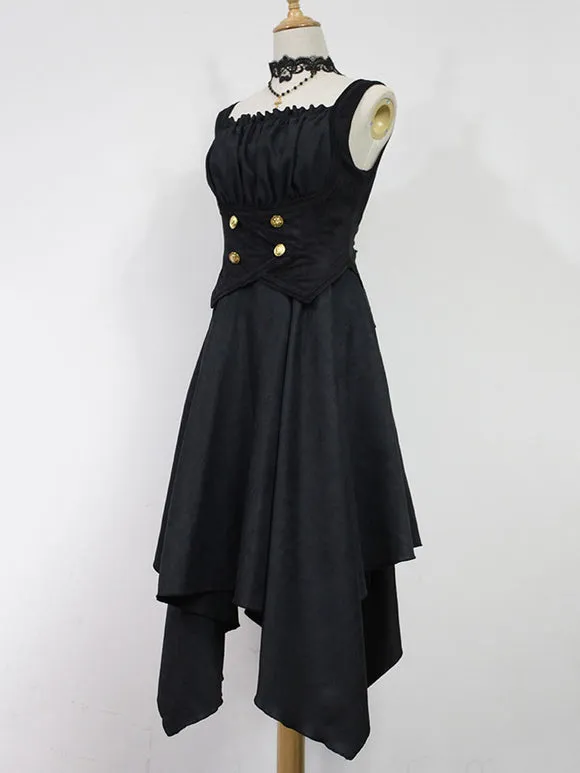 Pre-Sale Gothic Lolita JSK Dress Burgundy Sleeveless Ruffles Grommets Pleated Lolita Jumper Skirt