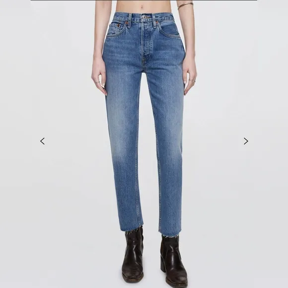 RE/DONE High Rise Stove Pipe Jeans